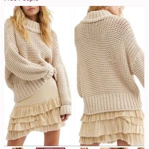 Free People Chunky Knit Pink Sweater